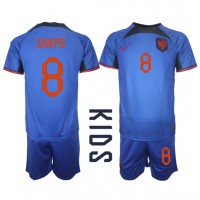Maglie da calcio Olanda Cody Gakpo #8 Seconda Maglia Bambino Mondiali 2022 Manica Corta (+ Pantaloni corti)